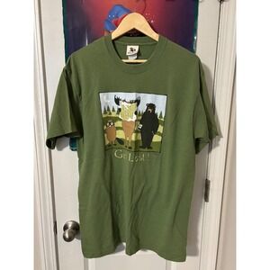Hatley Mens Olive Green Graphic Print Short Sleeve T-Shirt vintage size na